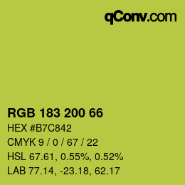 Farbcode: RGB 183 200 66 | qconv.com