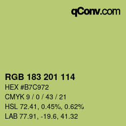 カラーコード: RGB 183 201 114 | qconv.com