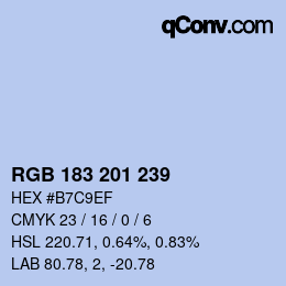 Color code: RGB 183 201 239 | qconv.com