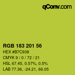 颜色代码: RGB 183 201 56 | qconv.com