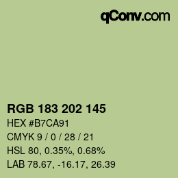 Farbcode: RGB 183 202 145 | qconv.com