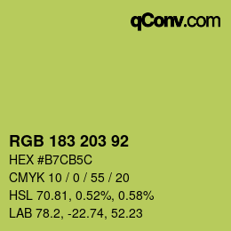 カラーコード: RGB 183 203 92 | qconv.com