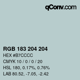 Color code: RGB 183 204 204 | qconv.com