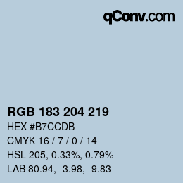Color code: RGB 183 204 219 | qconv.com