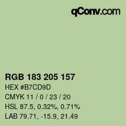 颜色代码: RGB 183 205 157 | qconv.com