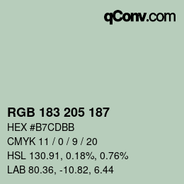 Farbcode: RGB 183 205 187 | qconv.com