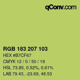 Color code: RGB 183 207 103 | qconv.com