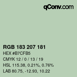 Color code: RGB 183 207 181 | qconv.com