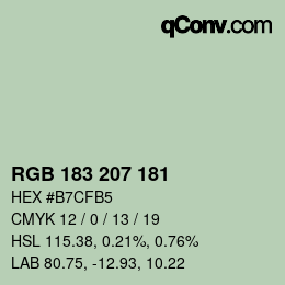 Color code: RGB 183 207 181 | qconv.com