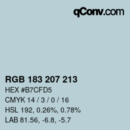 カラーコード: RGB 183 207 213 | qconv.com