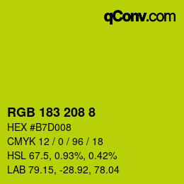 Color code: RGB 183 208 8 | qconv.com