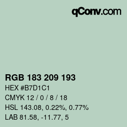 Code couleur: RGB 183 209 193 | qconv.com