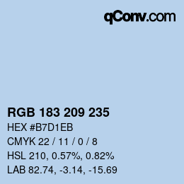 Color code: RGB 183 209 235 | qconv.com