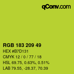 カラーコード: RGB 183 209 49 | qconv.com