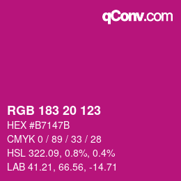 Color code: RGB 183 20 123 | qconv.com