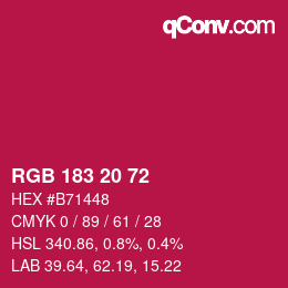 Color code: RGB 183 20 72 | qconv.com