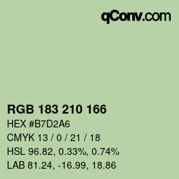 Color code: RGB 183 210 166 | qconv.com