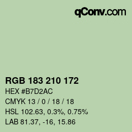 Color code: RGB 183 210 172 | qconv.com