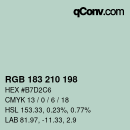 Color code: RGB 183 210 198 | qconv.com