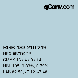 Color code: RGB 183 210 219 | qconv.com