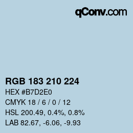 Color code: RGB 183 210 224 | qconv.com
