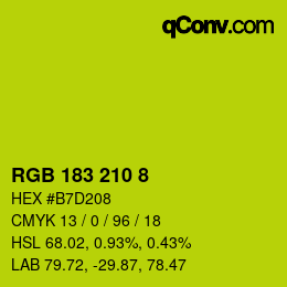 Farbcode: RGB 183 210 8 | qconv.com