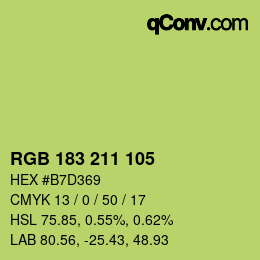 Color code: RGB 183 211 105 | qconv.com