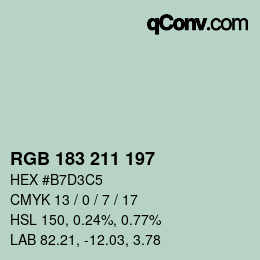 Farbcode: RGB 183 211 197 | qconv.com
