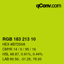 Color code: RGB 183 213 10 | qconv.com