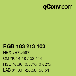 Color code: RGB 183 213 103 | qconv.com
