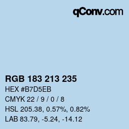 Color code: RGB 183 213 235 | qconv.com