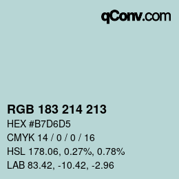 Color code: RGB 183 214 213 | qconv.com