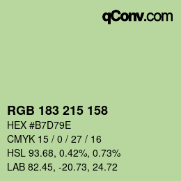 カラーコード: RGB 183 215 158 | qconv.com