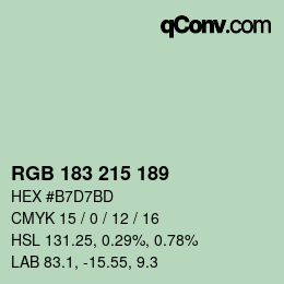 Farbcode: RGB 183 215 189 | qconv.com