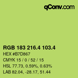 カラーコード: RGB 183 216.4 103.4 | qconv.com