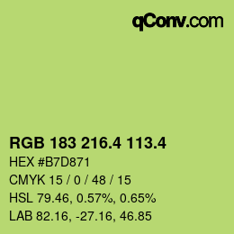 カラーコード: RGB 183 216.4 113.4 | qconv.com