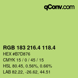 カラーコード: RGB 183 216.4 118.4 | qconv.com