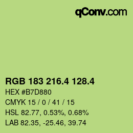 カラーコード: RGB 183 216.4 128.4 | qconv.com