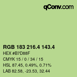 カラーコード: RGB 183 216.4 143.4 | qconv.com