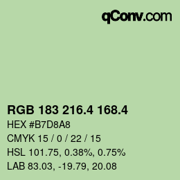 カラーコード: RGB 183 216.4 168.4 | qconv.com