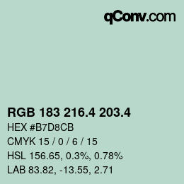 カラーコード: RGB 183 216.4 203.4 | qconv.com