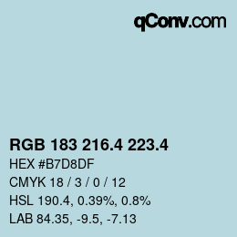 カラーコード: RGB 183 216.4 223.4 | qconv.com