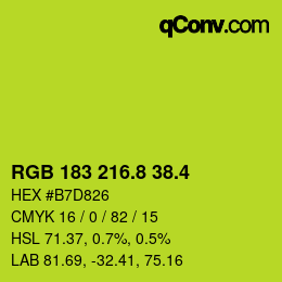 カラーコード: RGB 183 216.8 38.4 | qconv.com