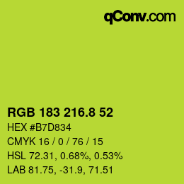 カラーコード: RGB 183 216.8 52 | qconv.com