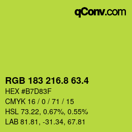 カラーコード: RGB 183 216.8 63.4 | qconv.com