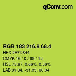 カラーコード: RGB 183 216.8 68.4 | qconv.com