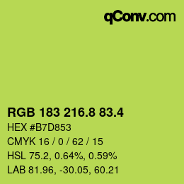 カラーコード: RGB 183 216.8 83.4 | qconv.com