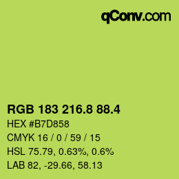 カラーコード: RGB 183 216.8 88.4 | qconv.com