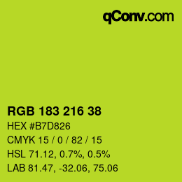 Color code: RGB 183 216 38 | qconv.com