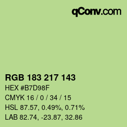 Color code: RGB 183 217 143 | qconv.com